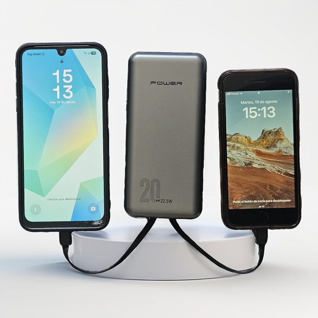 Super Fast 22.5W Charging • Dual Built-in Cables • Digital Battery Display