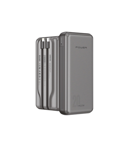 Super Fast 22.5W Charging • Dual Built-in Cables • Digital Battery Display