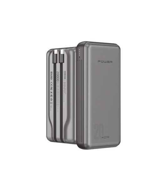 Super Fast 22.5W Charging • Dual Built-in Cables • Digital Battery Display