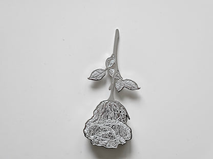 Silver Rose Elegance Brooch