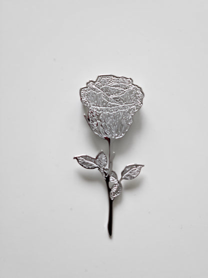 Silver Rose Elegance Brooch