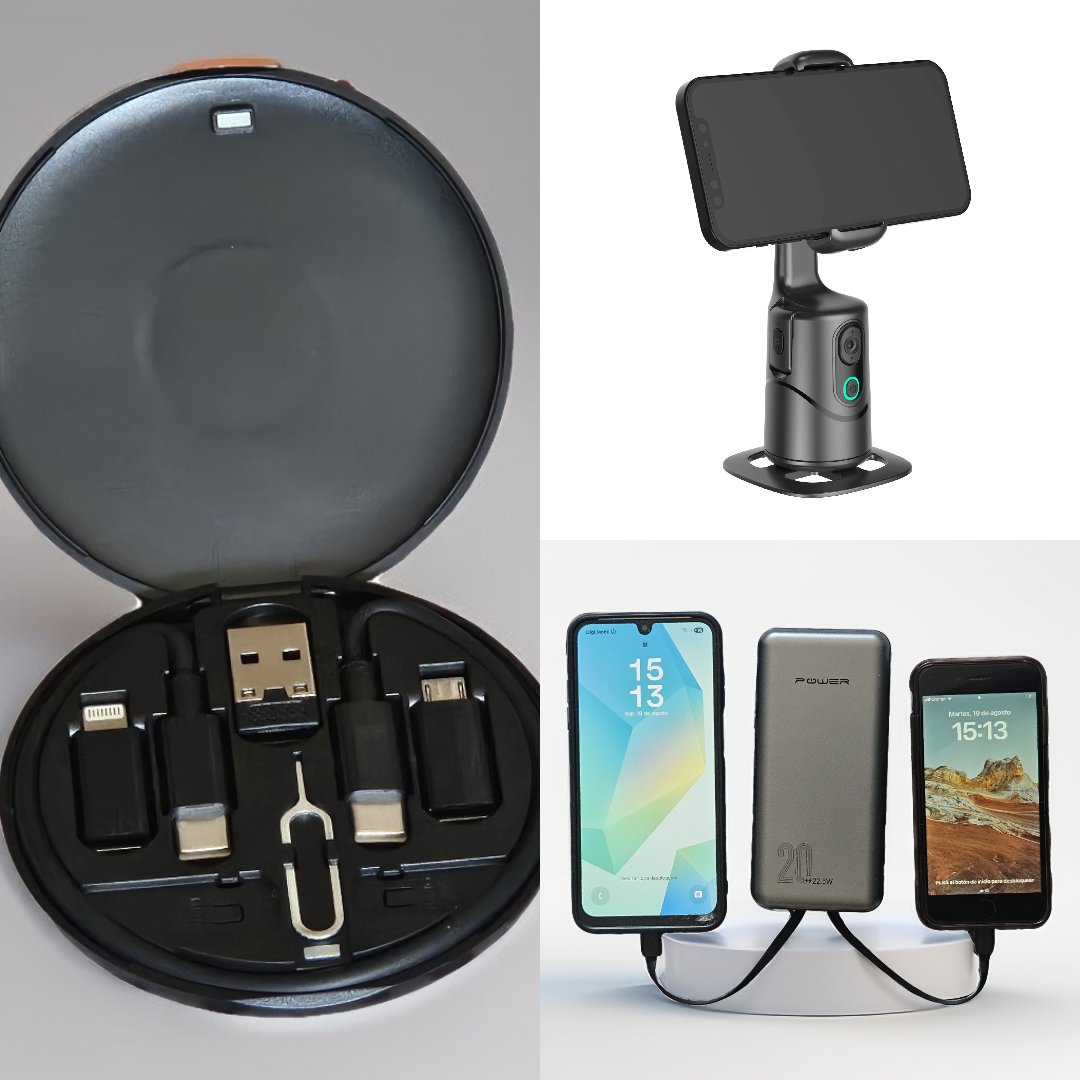 AutoTrack 360° Smart Gimbal+Power Bank 20000 Mah-22.5W +Data Cable Set