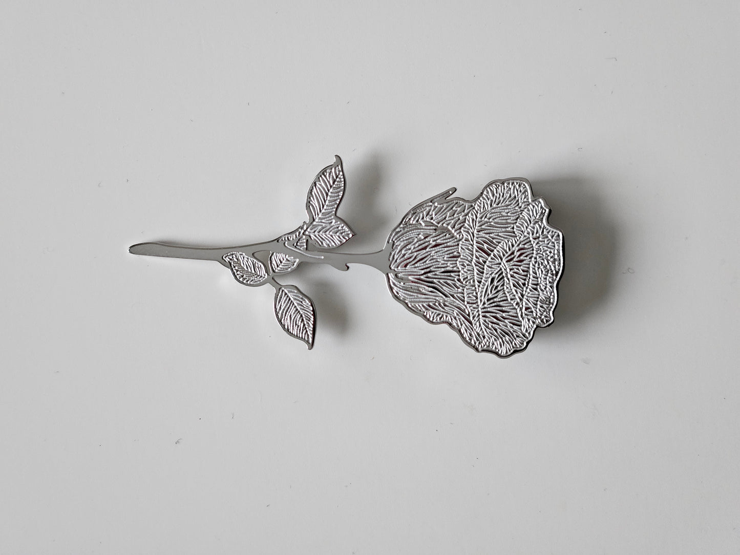 Silver Rose Elegance Brooch